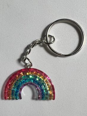 Glitter Rainbow Keyring