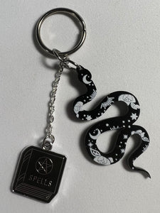 Spell Book And Snake Keyring