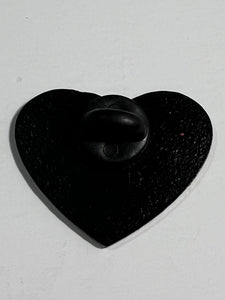 Pink Heart Ghost Face Pin