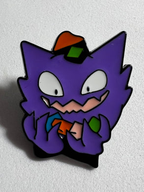Purple Monster With Shapes Pin