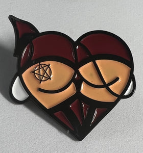 Devil Booty Heart Pin