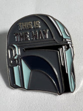 Load image into Gallery viewer, “This Is The Way” Blue Helmet Pin