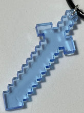 Load image into Gallery viewer, UV Blue 8-BIT Sword Necklace