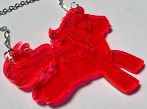 Neon Pink Pony Necklace