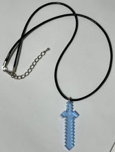 Load image into Gallery viewer, UV Blue 8-BIT Sword Necklace