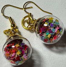 Load image into Gallery viewer, Glitter Star Bauble Earrings