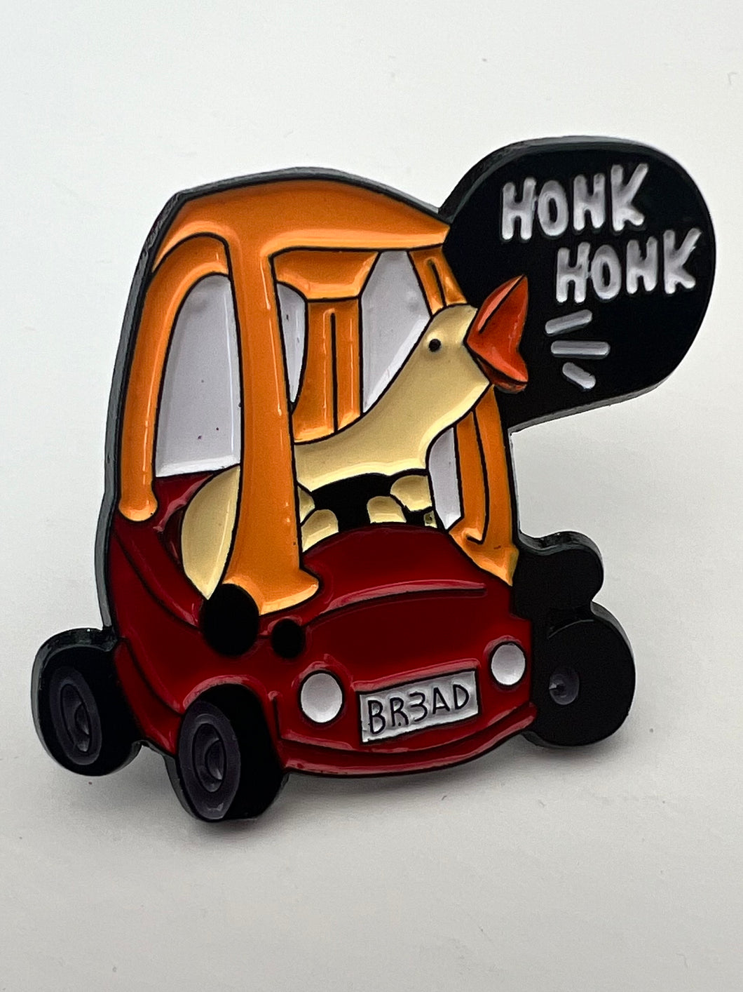 Goose In A Toy Car Pin