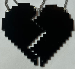 8-BIT Heart Friendship Necklaces